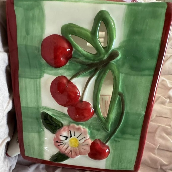 BLUE SKY CLAYWORKS SPRING SUMMER CHERRY PIE COTTAGE TEALIGHT HOLDER NEW - Picture 6 of 11